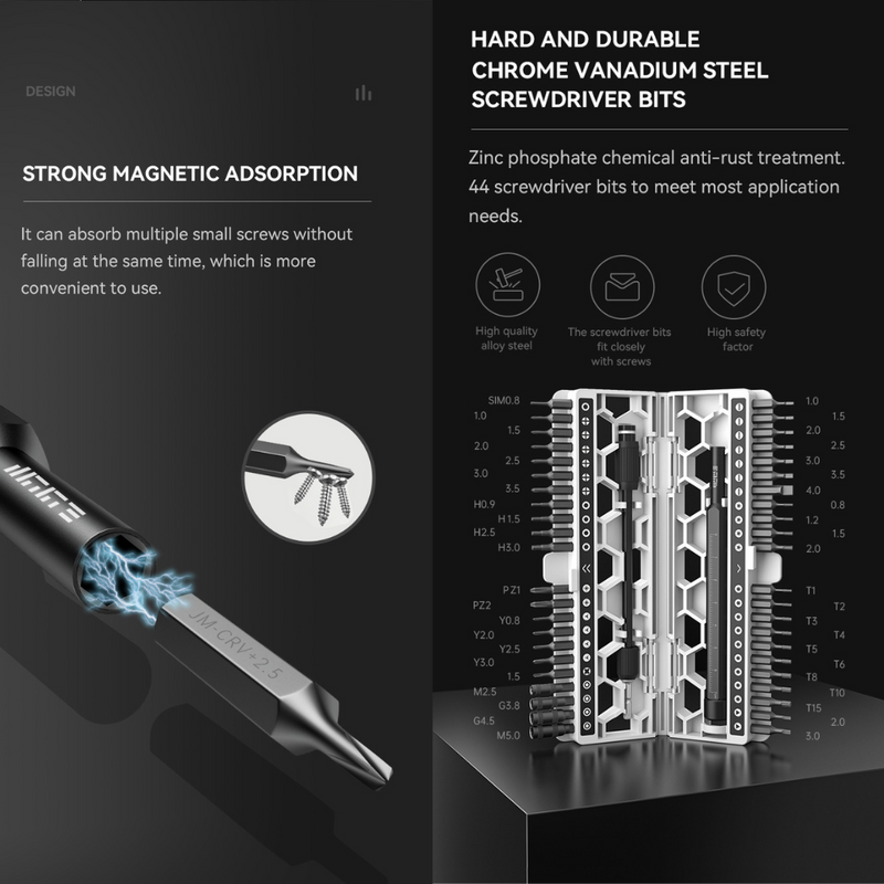 Chargez l&#39;image dans la visionneuse de la galerie, [PT-S01][47 in 1] PolarTech Premium Quality Precision Screwdriver Bit Set – Made for Phone &amp; Electronics Repair
