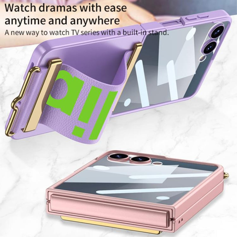 Chargez l&#39;image dans la visionneuse de la galerie, Samsung Galaxy Z Flip7 5G - Integrated Ultra-thin Wristband Holder Phone Case
