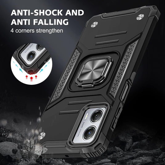 [Magnetic Rotable Kickstand] Motorola Moto G53 - Shield Shockproof Rugged Heavy Duty Case - Polar Tech Australia