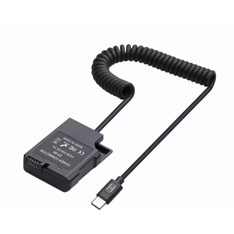 Load image into Gallery viewer, [EN-EL14][Type-C] Nikon D3100 D3200 D3300 D3400 D5100 D5200 D5300 D5600 - Cameras Spring Cable Dummy Battery - Polar Tech Australia

