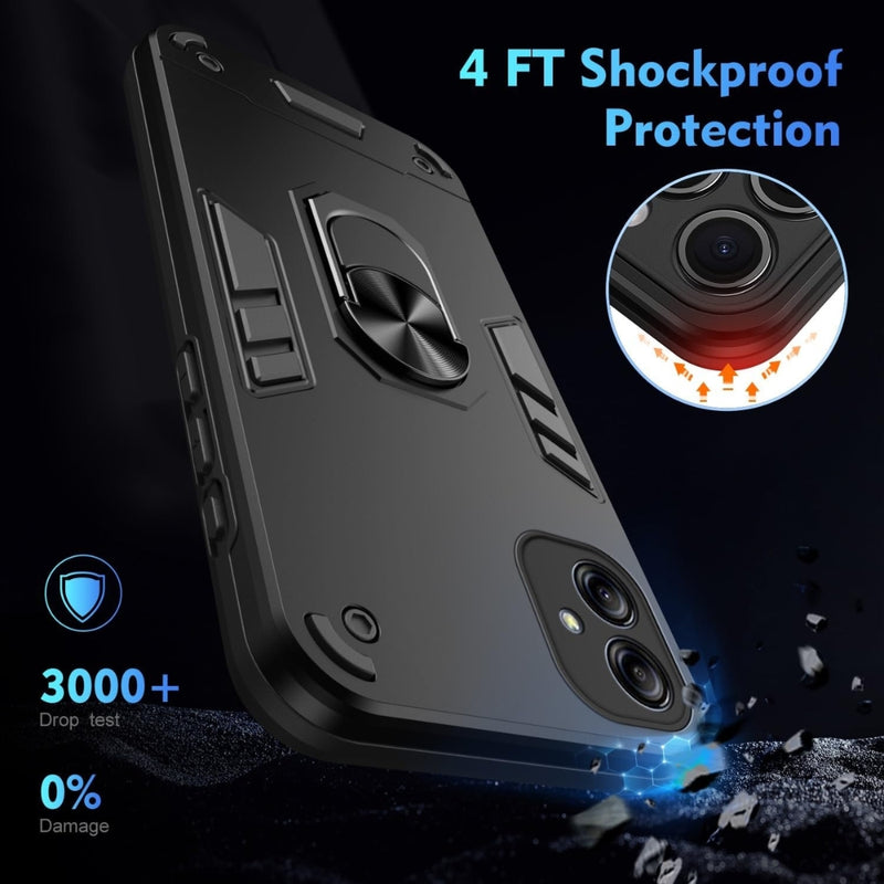 Load image into Gallery viewer, Samsung Galaxy A06 4G (SM-A065) - Shockproof Metal Ring Holder Phone Case
