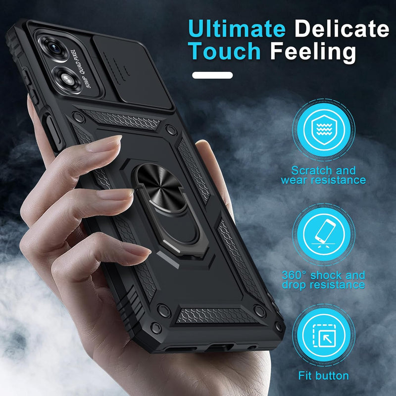 Load image into Gallery viewer, [Magnetic Ring Kickstand][Slide Camera Cover] Motorola Moto G Play 2024 - Shield Shockproof Rugged Heavy Duty Case - Polar Tech Australia
