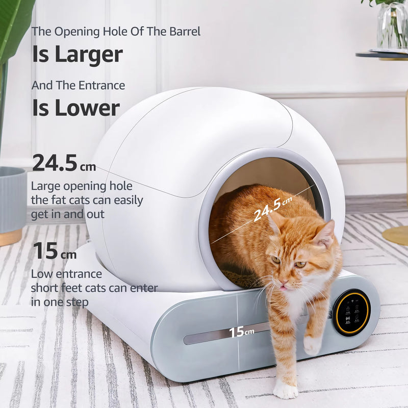 Cargue la imagen en el visor de la galería, [TUYA Smart] Smart Automatic Cat Toilet 65L Large Capacity Self-Cleaning Litter Box APP Control - Polar Tech Australia
