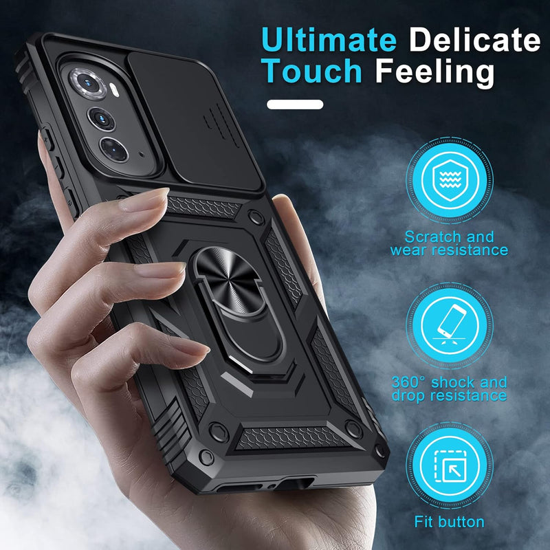 Load image into Gallery viewer, [Magnetic Ring Kickstand][Camera Cover] Motorola Moto Edge 2022 - Shield Shockproof Rugged Heavy Duty Case - Polar Tech Australia
