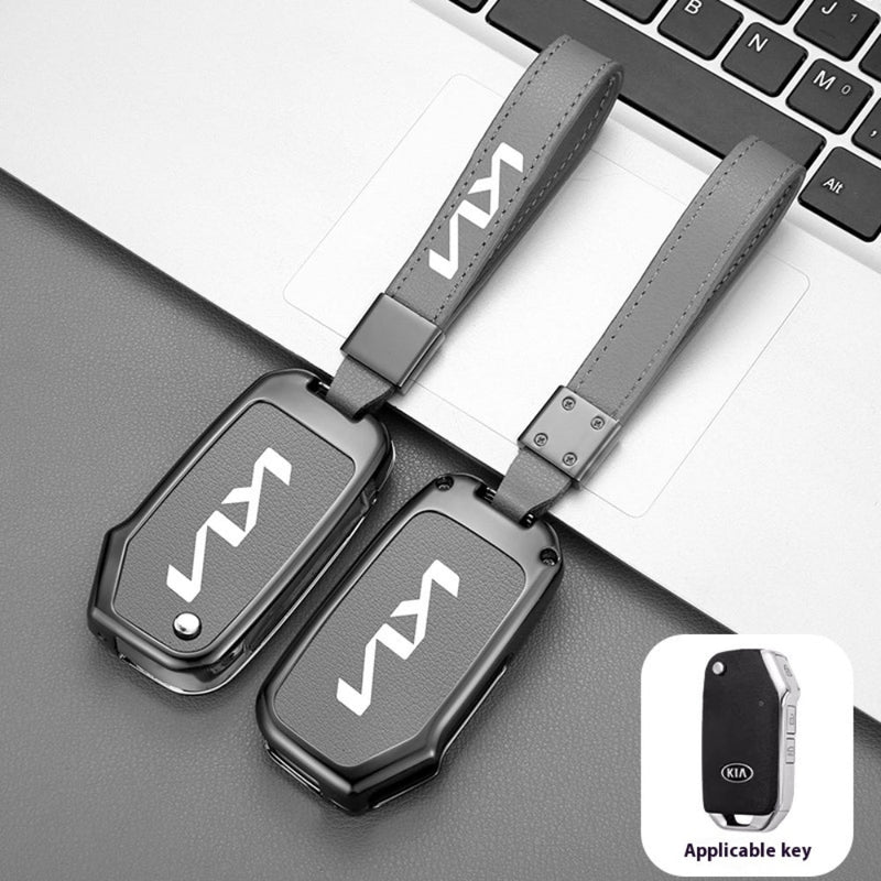 Load image into Gallery viewer, Kia Zinc Alloy Leather Car Key Protection Fob Case Cover For Sportage, Carnival, Sedona, K3, K4, K5
