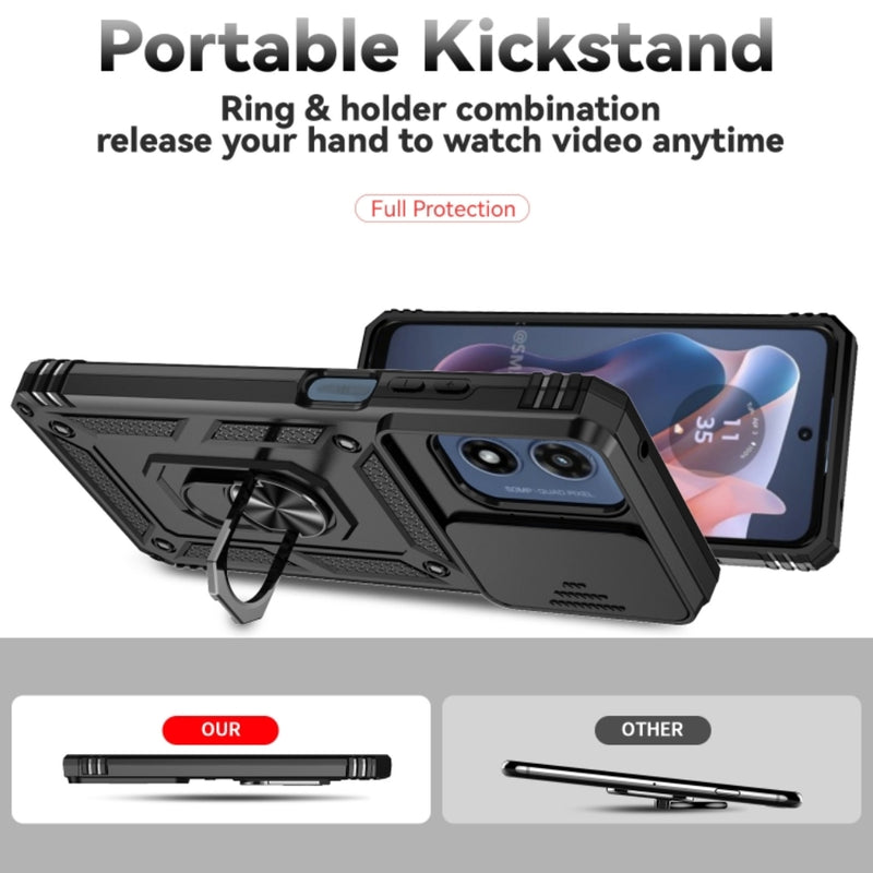 Cargue la imagen en el visor de la galería, Motorola Moto G 5G (2024) - Heavy Duty Ring Holder Case with Shockproof &amp; Camera Guard Design - Polar Tech Australia
