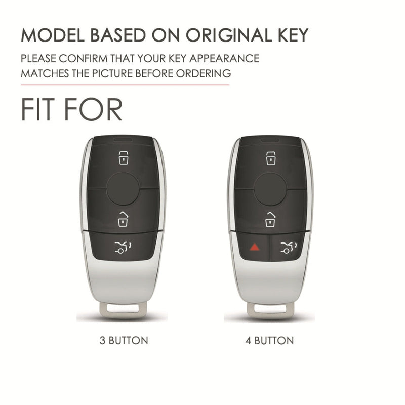 Load image into Gallery viewer, Mercedes Benz Handcrafted Genuine Leather Car Key Fob Protective Cover Case For Benz E-Class - Polar Tech Australia
