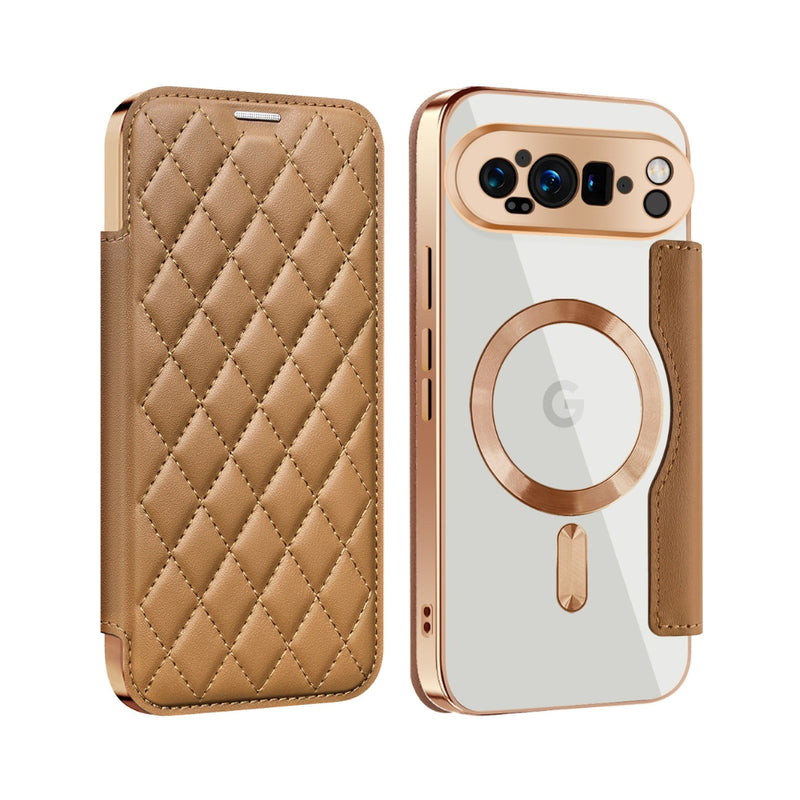 Load image into Gallery viewer, Google Pixel 10 Pro XL - Shield Magsafe RFID Anti-theft Rhombus Leather Phone Case
