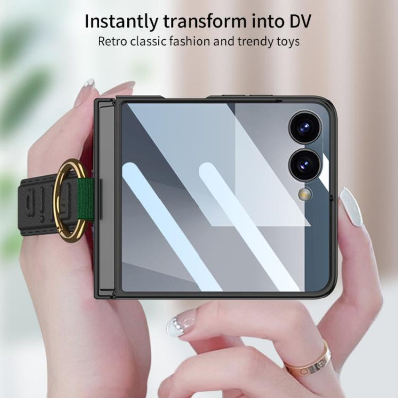 Cargue la imagen en el visor de la galería, Samsung Galaxy Z Flip7 5G - Integrated Ultrathin Shockproof Phone Case with Ring Wrist Strap
