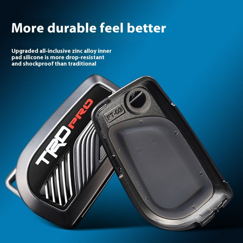 Load image into Gallery viewer, Toyota TRD Carbon Fiber Metal Car Key Fob Protective Case Cover For C-HR, Camry, RAV4, Avalon, Prius, Corolla, Highlander, GT86, Prado
