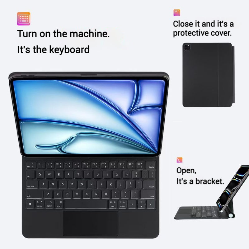 Load image into Gallery viewer, [With Touchpad][Magic Keybord] Apple iPad Pro 13-inch 7th Gen (2024) Smart Multi-Touch Trackpad Magnetic Wireless Keyboard Case With RGB Backlit - Polar Tech Australia
