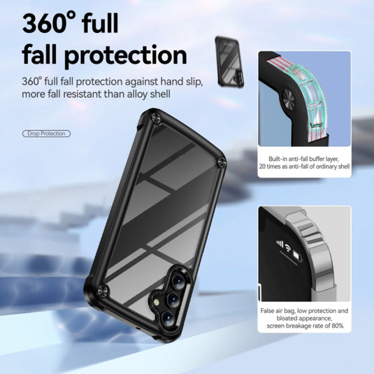 Samsung Galaxy A15 (SM-A155, SM-A156) - TPU+PC 2-in-1 Transparent Shockproof Phone Case