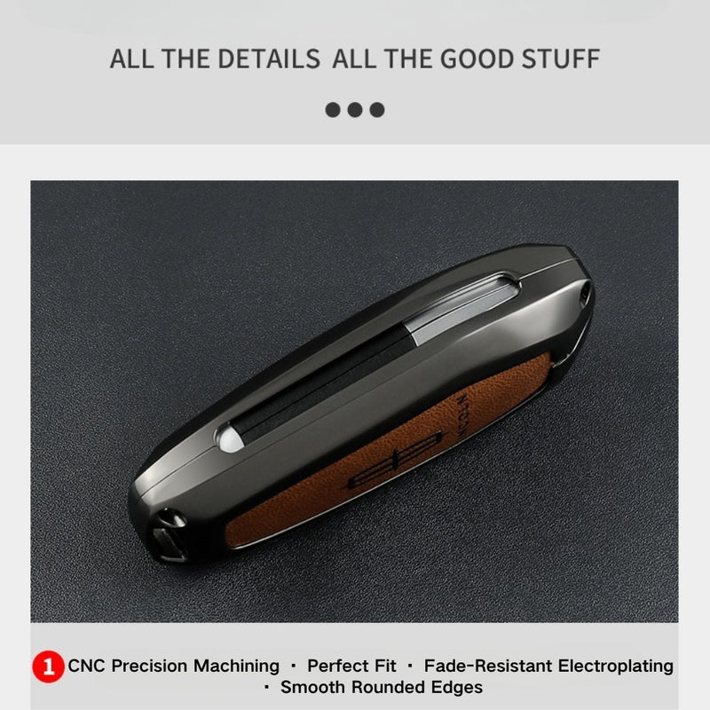 Load image into Gallery viewer, Ford Mustang Zinc Alloy Leather Car Key Fob Case Cover
