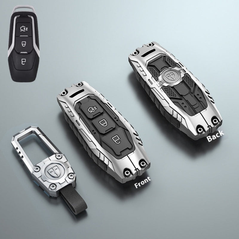 Load image into Gallery viewer, Ford Heavy-Duty Mecha Car Key Fob Case Cover For Mondeo, Focus, Mustang, Fusion, Raptor F-150, F-250, F-350, F-450, F-550, Edge, Explorer, Maverick
