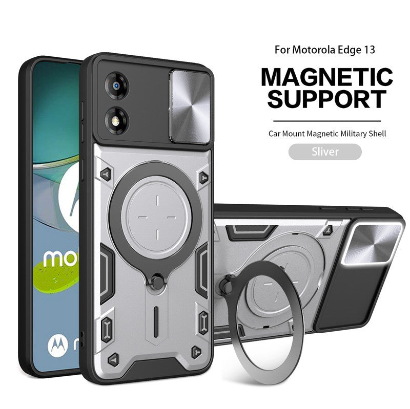 Load image into Gallery viewer, [Ring Rotating Stand][Camera Lens Cover] Motorola Moto E13 - Shield Shockproof Rugged Heavy Duty Case - Polar Tech Australia
