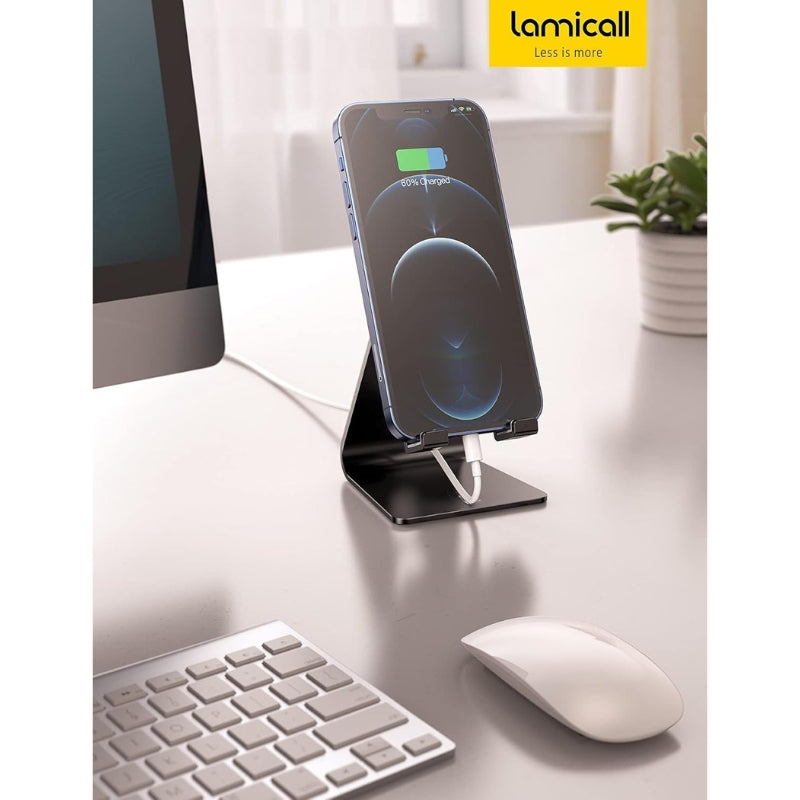 Chargez l&#39;image dans la visionneuse de la galerie, Adjustable Cell Phone Stand, Lamicall Phone Stand Cradle, Dock, Holder Compatible with iPhone Samsung Accessories Desk, Android Smartphone
