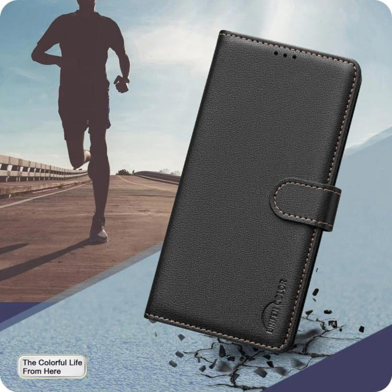 Load image into Gallery viewer, Motorola Moto E13 4G - Litchi Texture RFID Anti-theft Leather Phone Case - Polar Tech Australia
