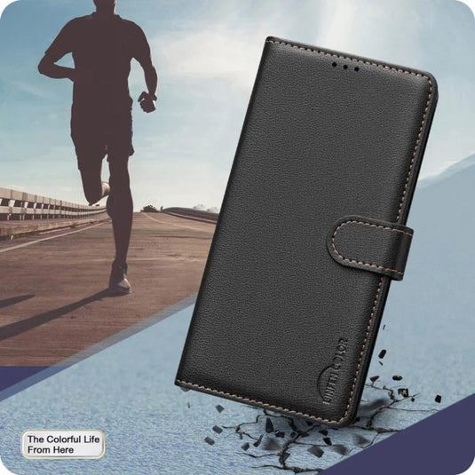 Motorola Moto E13 4G - Litchi Texture RFID Anti-theft Leather Phone Case - Polar Tech Australia