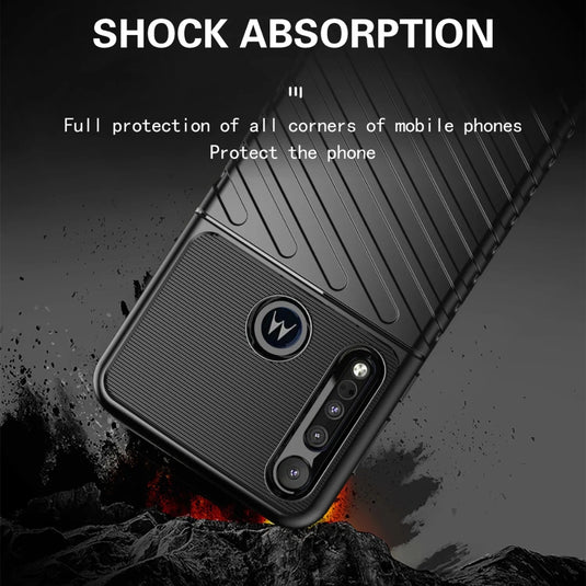 Motorola Moto G Pure (2021) - Thunder Series Twill Texture Thickened Anti-fall Protection TPU Case - Polar Tech Australia