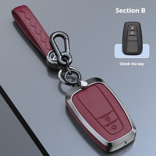 Toyota Zinc Alloy Leather Car Key Fob Case Cover For Camry, C-HR, Corolla, RAV4, Avalon, Land Cruiser, Prado, Prius - Polar Tech Australia