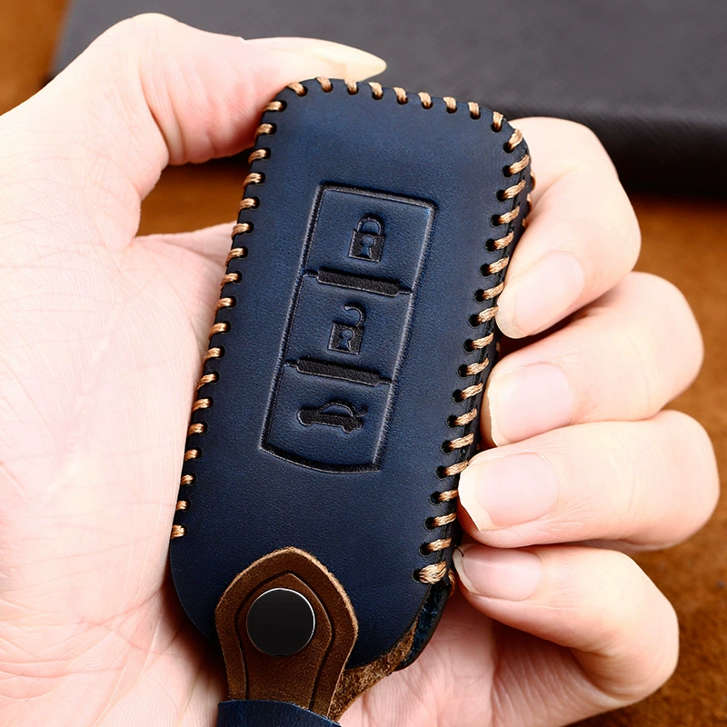 Cargue la imagen en el visor de la galería, Mitsubishi Genuine Leather Full Protection Smart Key Fob Case Cover For Outlander, ASX, Pajero Sport, Eclipse Cross
