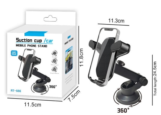 [RT-666] Universal Dashboard & Windscreen Mobile Phone Telescopic Gravity Auto-Lock Holder