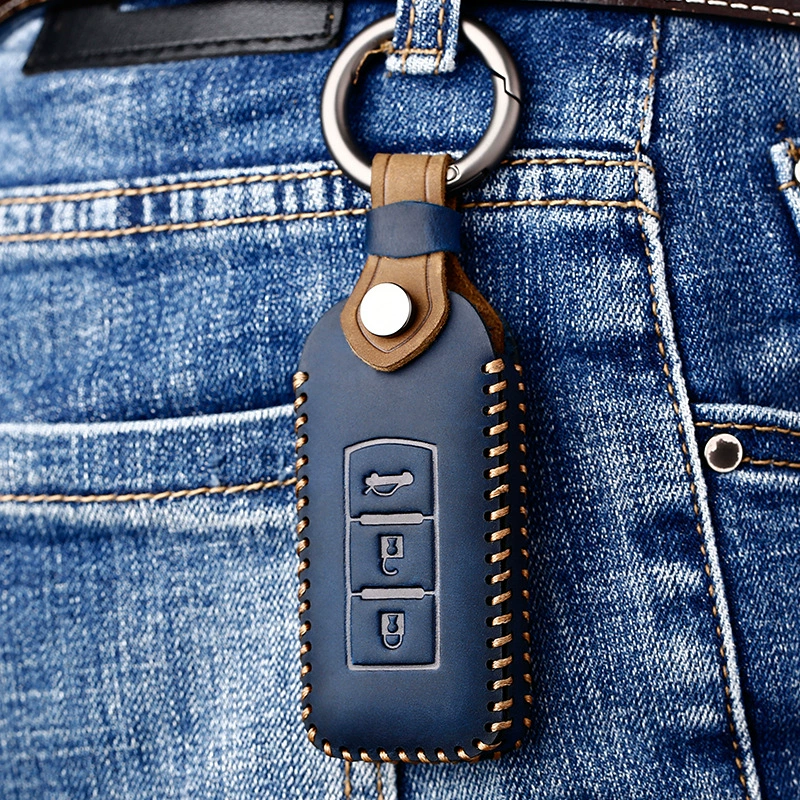 Cargue la imagen en el visor de la galería, Mitsubishi Genuine Leather Full Protection Smart Key Fob Case Cover For Outlander, ASX, Pajero Sport, Eclipse Cross
