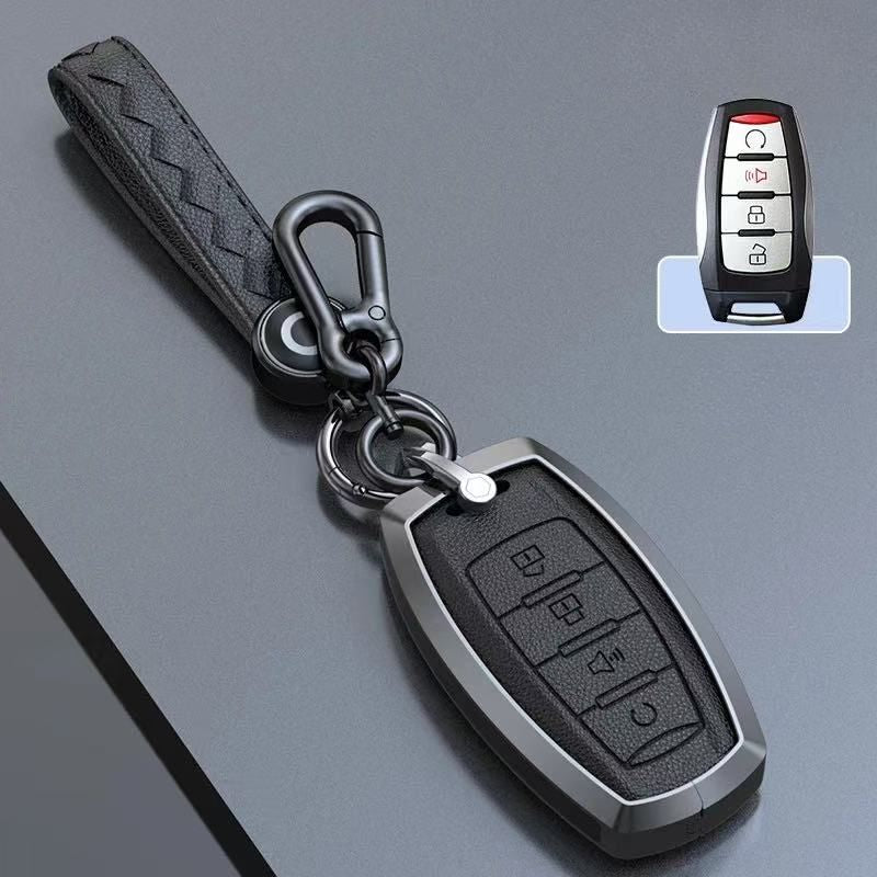 Cargue la imagen en el visor de la galería, Great Wall Zinc Alloy Leather Car Key Fob Case Cover For GWM Cannon (Pao) Passenger, Commercial
