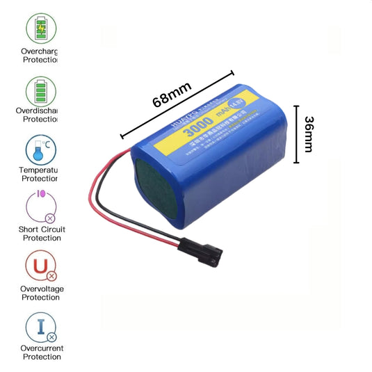 [5557-2P Connector][18650] Universal 3000mAh 14.8V Rechargeable Li-Ion Lithium Polymer Battery - Polar Tech Australia