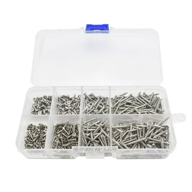 [800 Pieces] Stainless Steel M2 Cross Shaped Screws with Cylindrical Head in Various Lengths of Carbon Steel Woodworking DIY Box Screw Fasteners