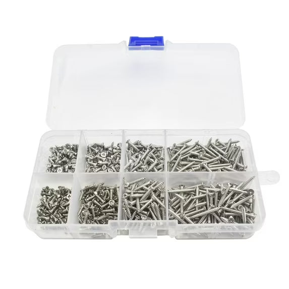 Load image into Gallery viewer, [800 Pieces] Stainless Steel M2 Cross Shaped Screws with Cylindrical Head in Various Lengths of Carbon Steel Woodworking DIY Box Screw Fasteners

