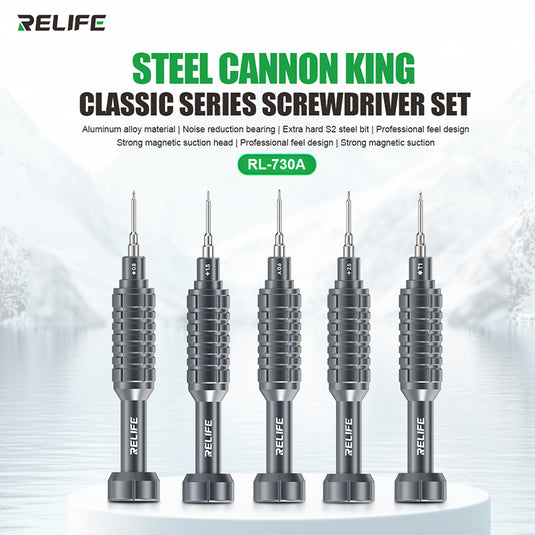 [RL-730A] RELIFE Steel Cannon King – Classic Series Screwdriver Set - Polar Tech Australia