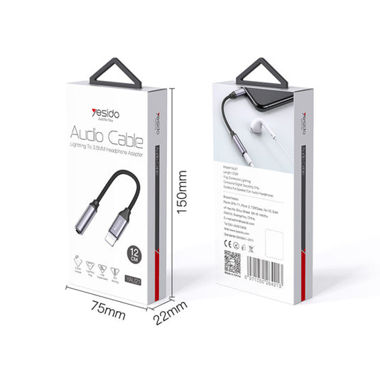 [Lightning Port] Yesido iPhone iPad Lightning to 3.5mm Audio Headphone Jack Adapter