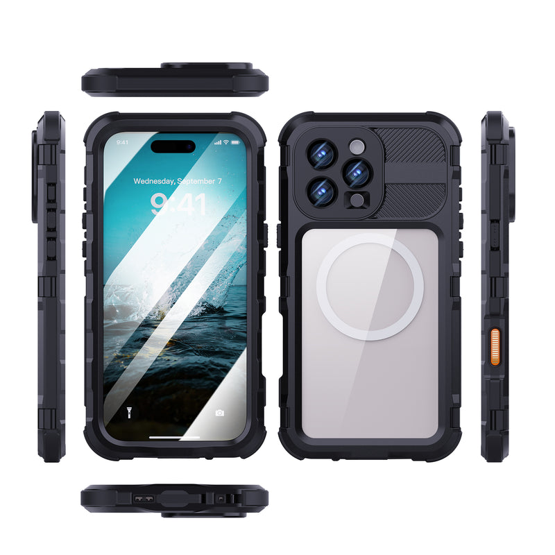 Chargez l&#39;image dans la visionneuse de la galerie, [M Series][Magsafe Compatible] Apple iPhone 14 / 14 Plus / 14 Pro / 14 Pro Max - Redpepper Metal Heavy Duty Waterproof Magnetic Silicone Phone Case With Lanyard - Polar Tech Australia
