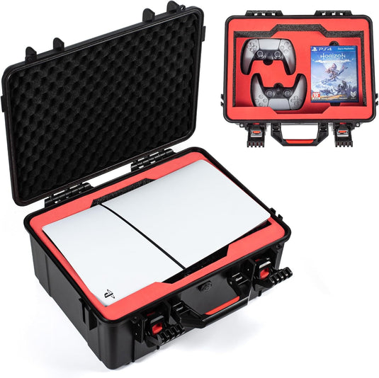 SONY PlayStation 5 / PS5 - Heavy Duty Waterproof All-in-one Multifunction Durable Carry Box Travel Storage Suitcase