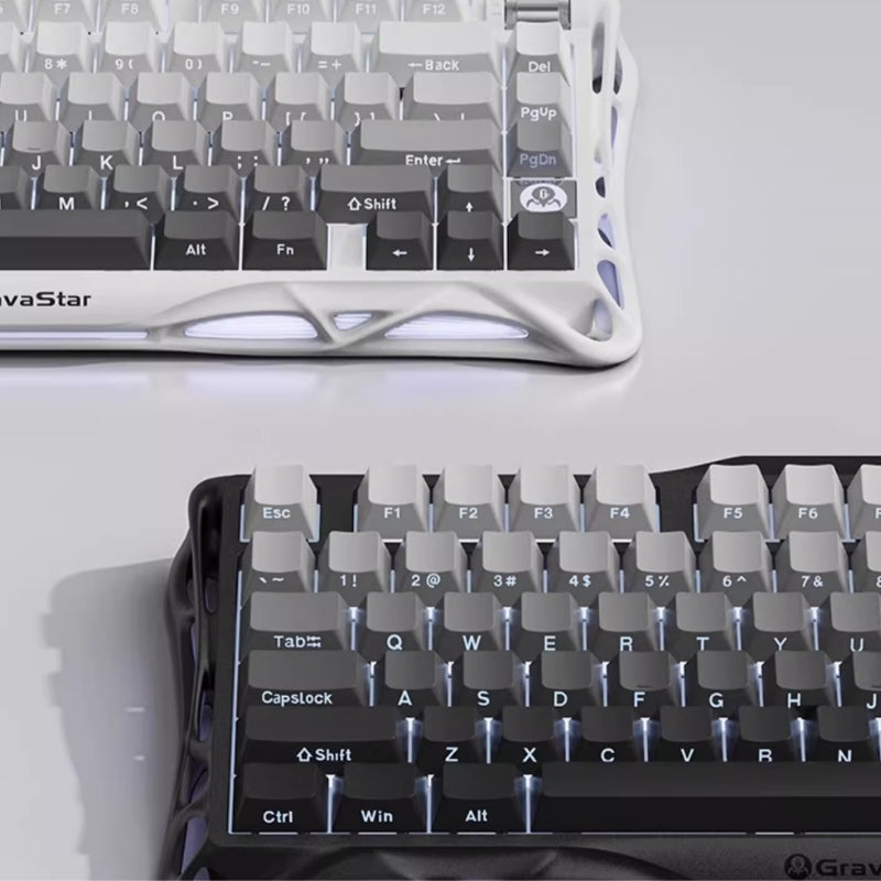 Cargue la imagen en el visor de la galería, GravaStar K1 75% Wireless Mechanical Gaming Keyboard with RGB Backlit, Aluminum Alloy Exoskeleton Design, Gasket Custom Keyboard Hot-Swap Socket
