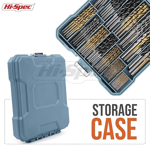 Cargue la imagen en el visor de la galería, Hi-Spec 130 Piece drill Set DIY drilling in metal, wood and plastic with HSS steel drill with titanium coating
