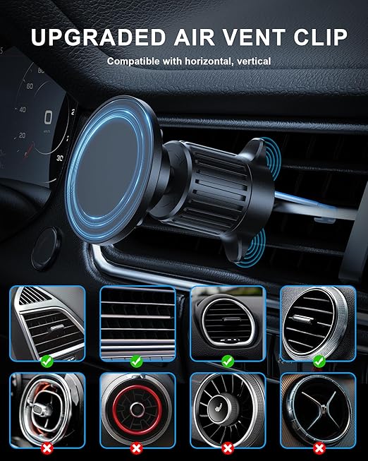 [L13] Universal MagSafe Compatible Aircon Vent Flow Magnet Phone Holder - Polar Tech Australia