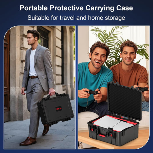 SONY PlayStation 5 Pro / PS5 Pro - Heavy Duty Waterproof All-in-one Multifunction Durable Carry Box Travel Storage Suitcase