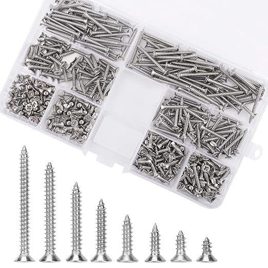 Load image into Gallery viewer, [400 Pieces] Stainless Steel Self Tapping M3 Phillips Screws Flat Head With Storage Box
