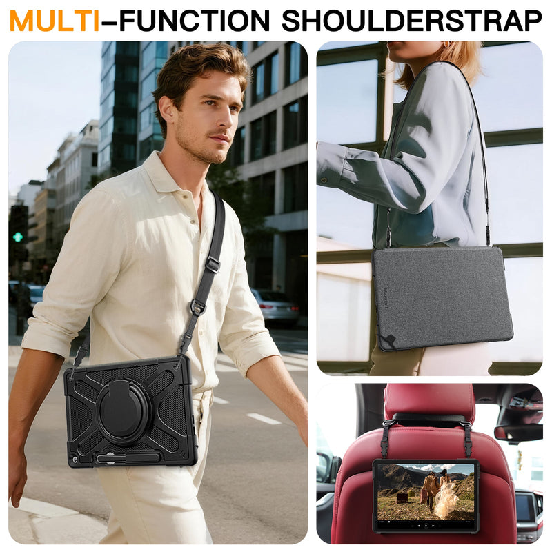Chargez l&#39;image dans la visionneuse de la galerie, Microsoft Surface Pro 12 (2025) - 360 Degree Rotate Shockproof Heavy Duty Tough Stand Case Cover With Pen Holder
