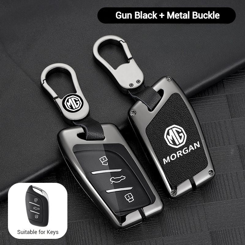 Cargue la imagen en el visor de la galería, MG Zinc Alloy + PU Leather Car Key Fob Case Cover For MG3, MG5, MG6, MG7, ZST, ZS, GS, MG ONE, MG4 EV
