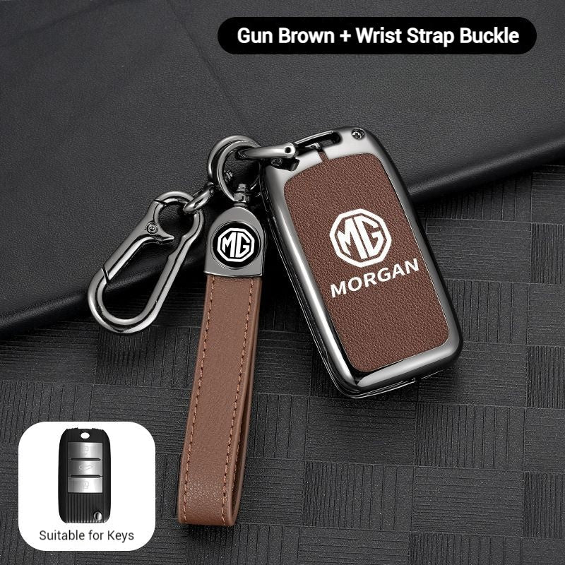 Cargue la imagen en el visor de la galería, MG Zinc Alloy + PU Leather Car Key Fob Case Cover For MG3, MG5, MG6, MG7, ZST, ZS, GS, MG ONE, MG4 EV
