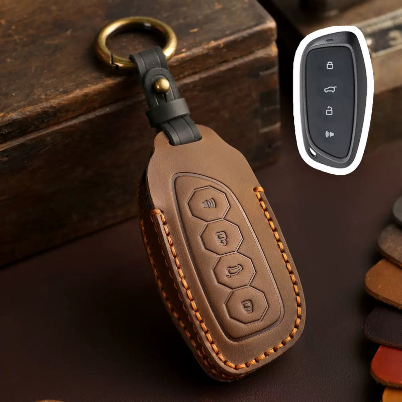 Cargue la imagen en el visor de la galería, Great Wall Handcrafted Genuine Leather Car Key Fob Case Cover For Haval F5, M6, H6, Shenshou, Cool Dog, Soar Max
