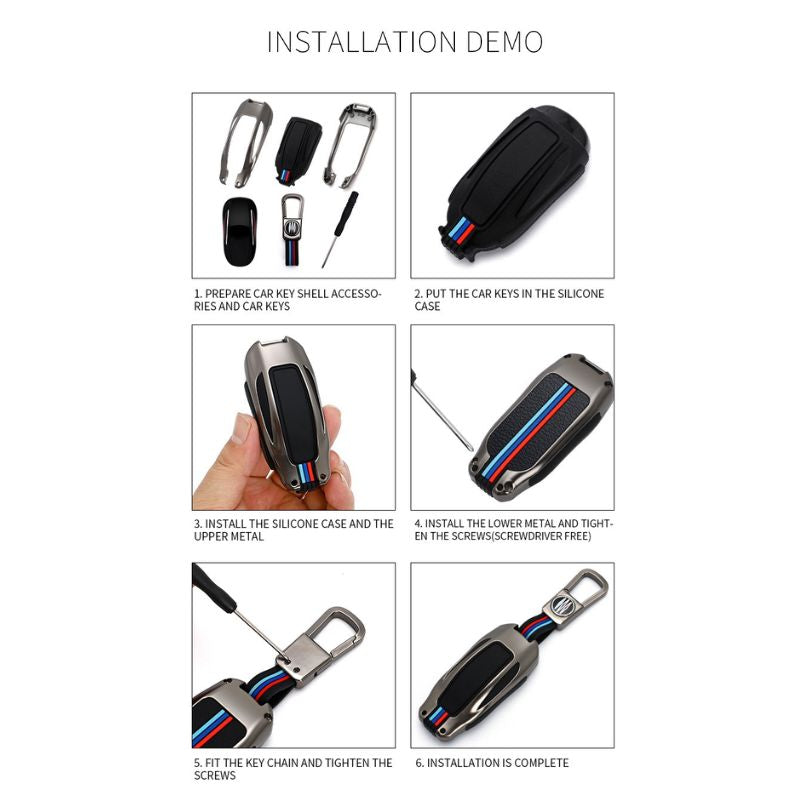 Cargue la imagen en el visor de la galería, Tesla Metal Car Key Fob Casefor Model X
