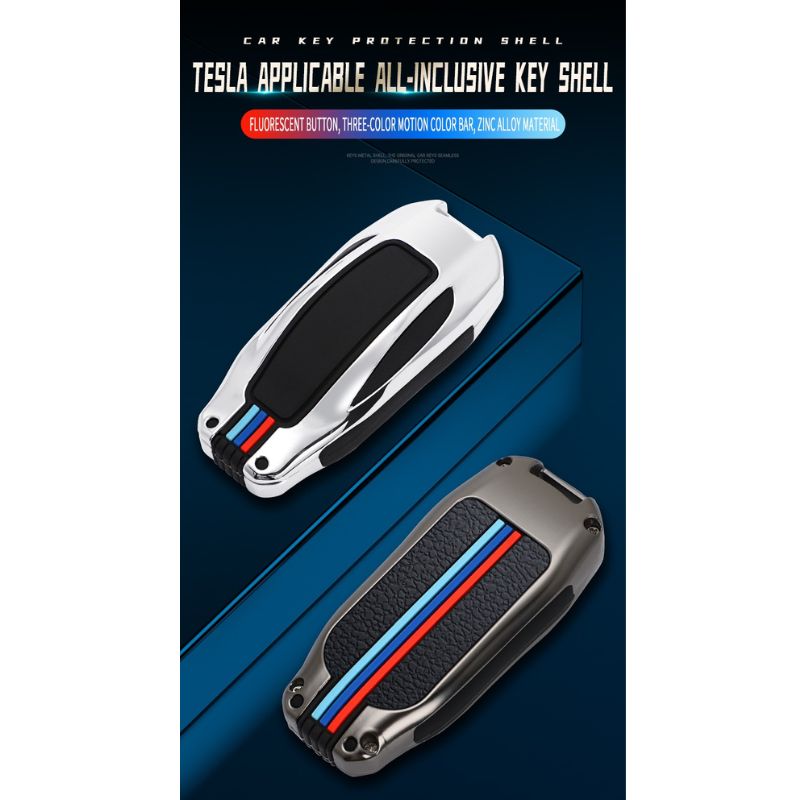 Cargue la imagen en el visor de la galería, Tesla Metal Car Key Fob Casefor Model X
