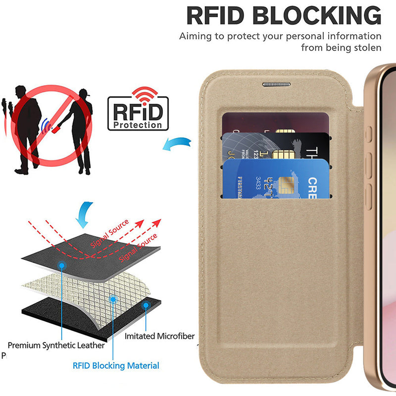 Load image into Gallery viewer, [Magsafe Compatible][With Card Slot] Apple iPhone 16e Golden Shield Magnetic Flip Leather Case - Polar Tech Australia
