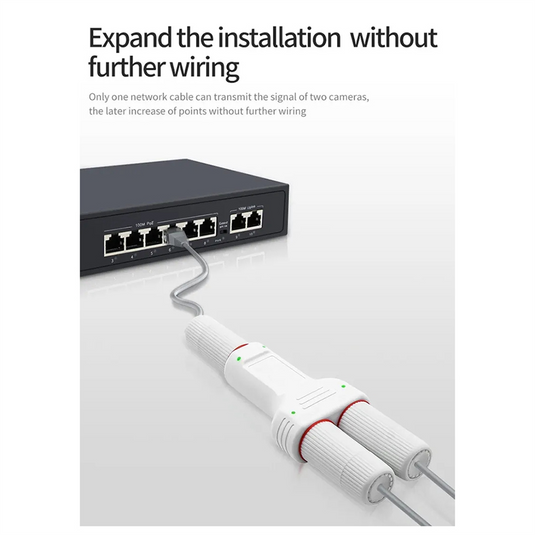 1 in 2 Out Waterproof POE Extender/Repeater Outdoor 30W High Power Plug&Play for PoE Switch NVR IP Camera AP