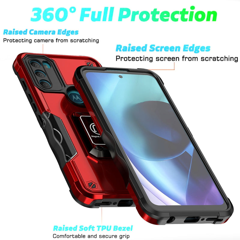 Cargue la imagen en el visor de la galería, Motorola Moto G50 5G - Non-slip Shockproof Armor Phone Case with Ring Holder
