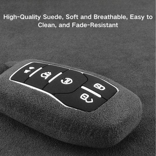 Ford High-Quality Suede Car Key Fob Protective Case Cover For Fusion, Mondeo, Mustang, Explorer, Edge, EcoSport